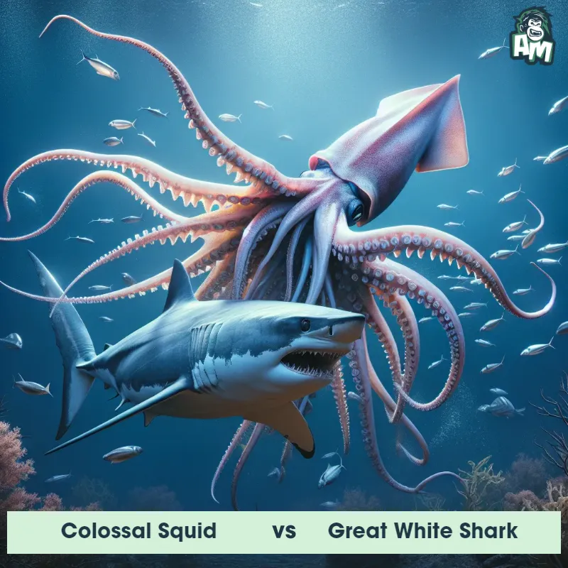 Colossal Squid vs Great White Shark, Wrestling, Colossal Squid On The Offense - Animal Matchup