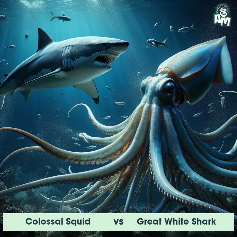 Colossal Squid vs Great White Shark, Wrestling, Great White Shark On The Offense - Animal Matchup