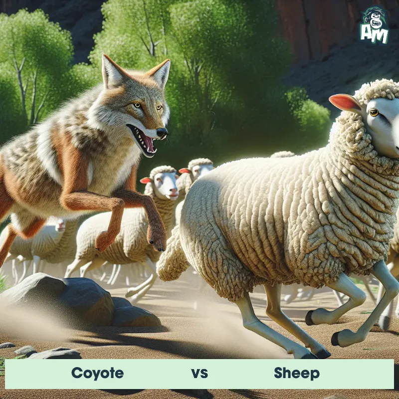 Coyote vs Sheep, Chase, Sheep On The Offense - Animal Matchup
