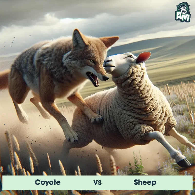 Coyote vs Sheep, Fight, Coyote On The Offense - Animal Matchup