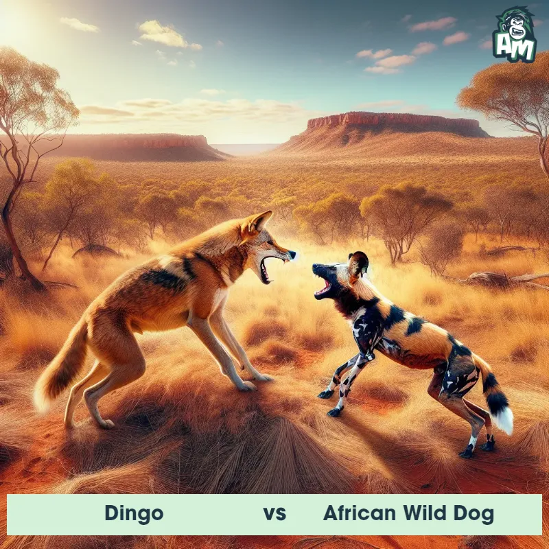 Dingo vs African Wild Dog, Fight, Dingo On The Offense - Animal Matchup