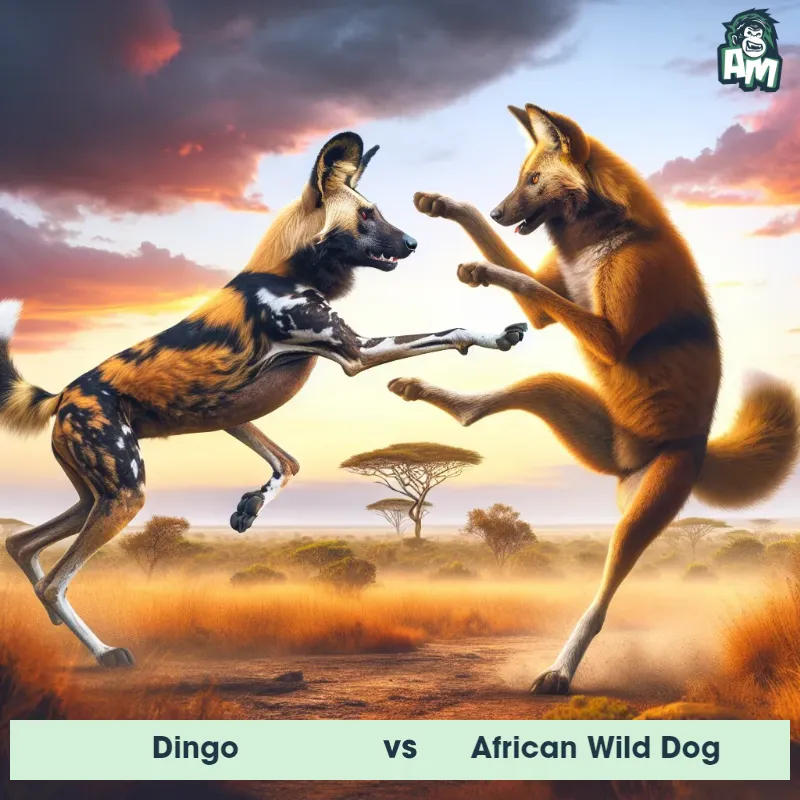 Dingo vs African Wild Dog, Karate, African Wild Dog On The Offense - Animal Matchup