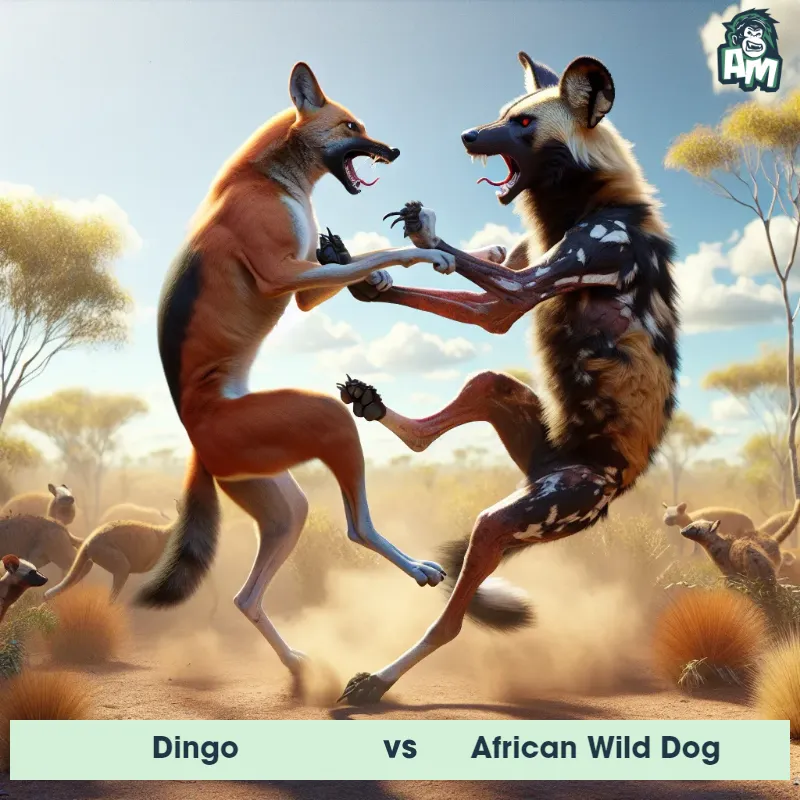 Dingo vs African Wild Dog, Karate, Dingo On The Offense - Animal Matchup