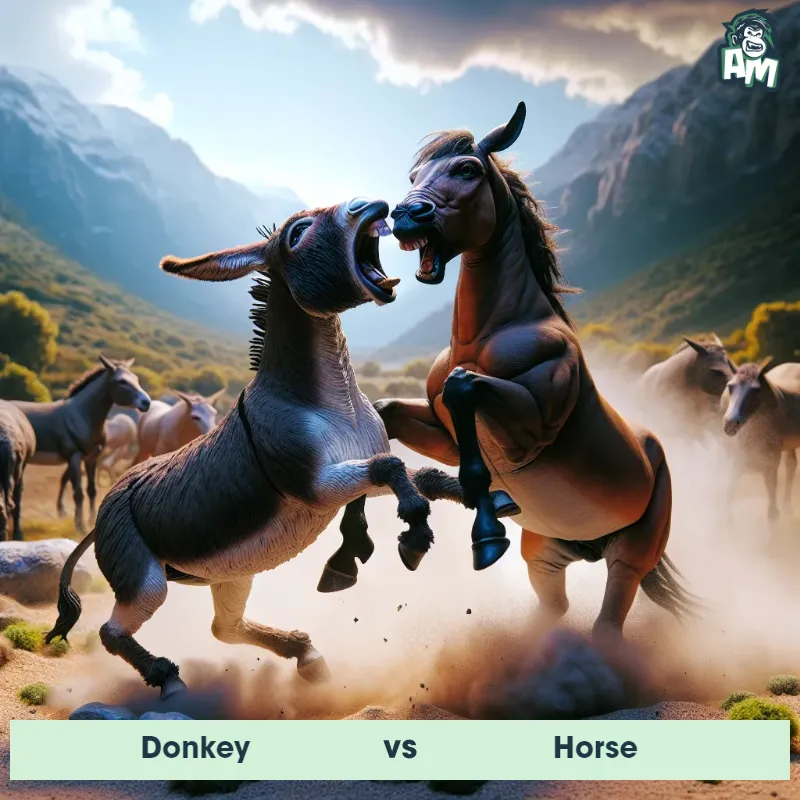 Donkey vs Horse, Fight, Donkey On The Offense - Animal Matchup