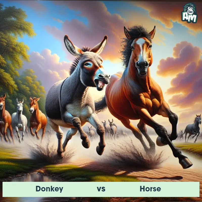 Donkey vs Horse, Race, Donkey On The Offense - Animal Matchup