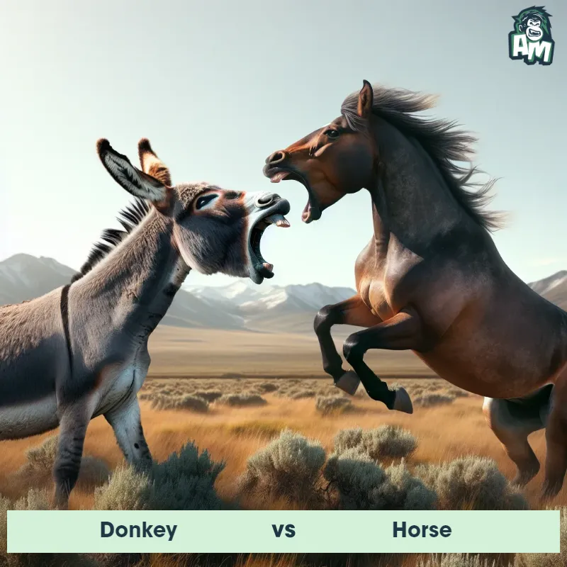 Donkey vs Horse, Screaming, Donkey On The Offense - Animal Matchup
