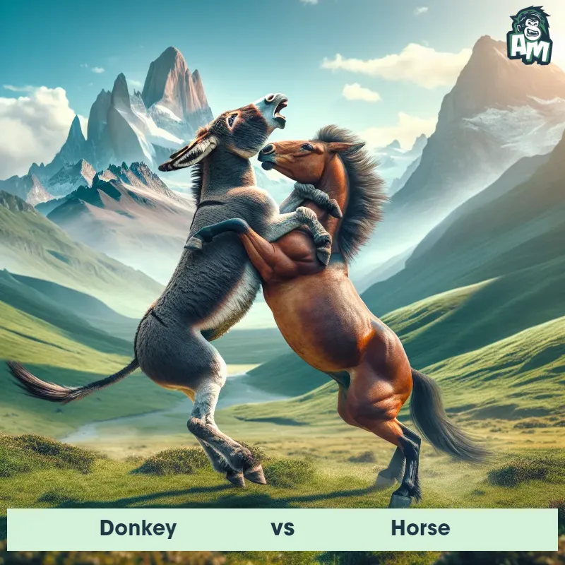 Donkey vs Horse, Wrestling, Donkey On The Offense - Animal Matchup