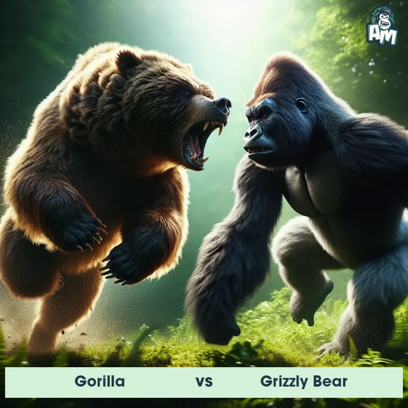 Gorilla vs Grizzly Bear, Battle, Grizzly Bear On The Offense - Animal Matchup