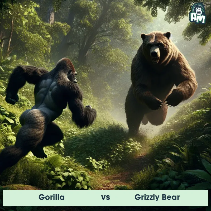 Gorilla vs Grizzly Bear, Chase, Gorilla On The Offense - Animal Matchup