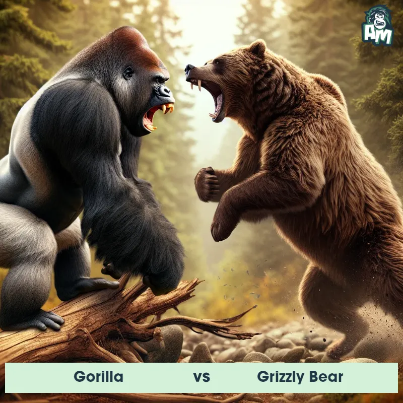 Gorilla vs Grizzly Bear, Karate, Gorilla On The Offense - Animal Matchup