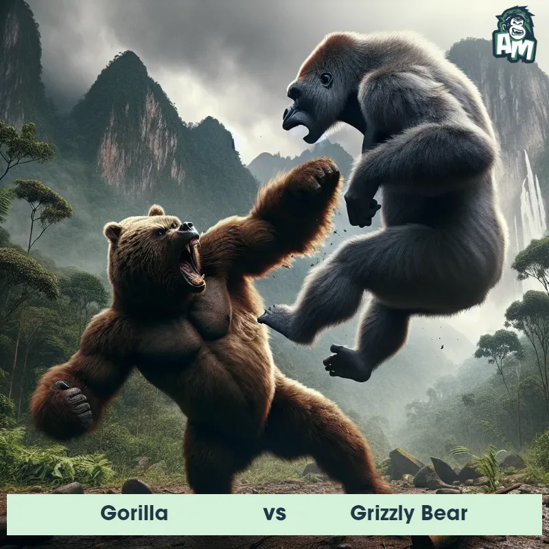 Gorilla vs Grizzly Bear, Karate, Grizzly Bear On The Offense - Animal Matchup