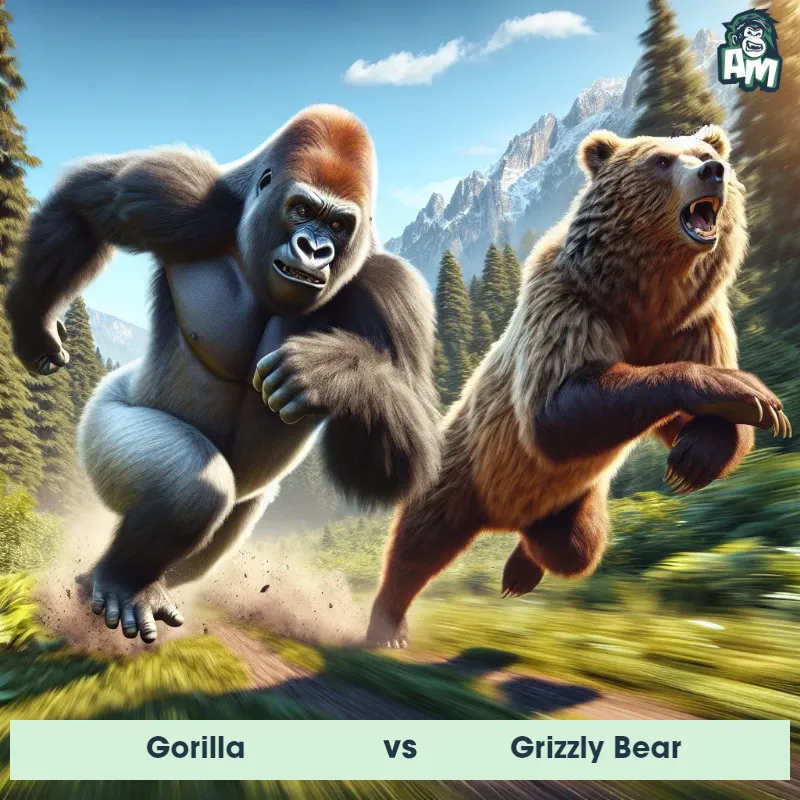 Gorilla vs Grizzly Bear, Race, Gorilla On The Offense - Animal Matchup