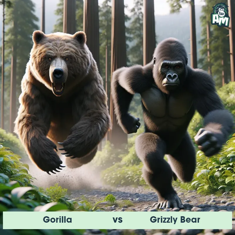 Gorilla vs Grizzly Bear, Race, Grizzly Bear On The Offense - Animal Matchup