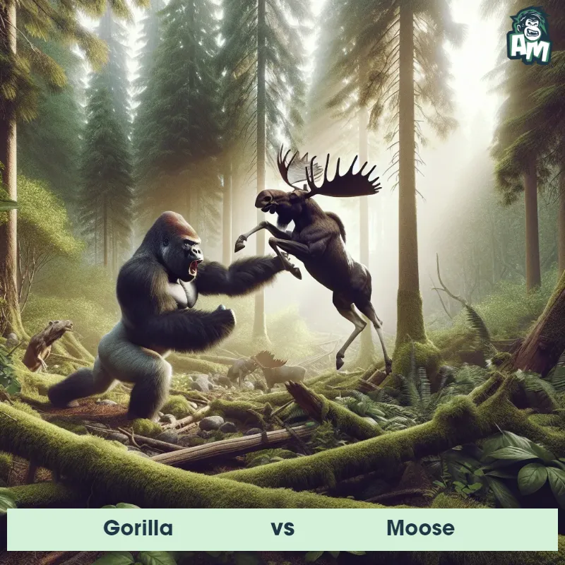 Gorilla vs Moose, Battle, Gorilla On The Offense - Animal Matchup