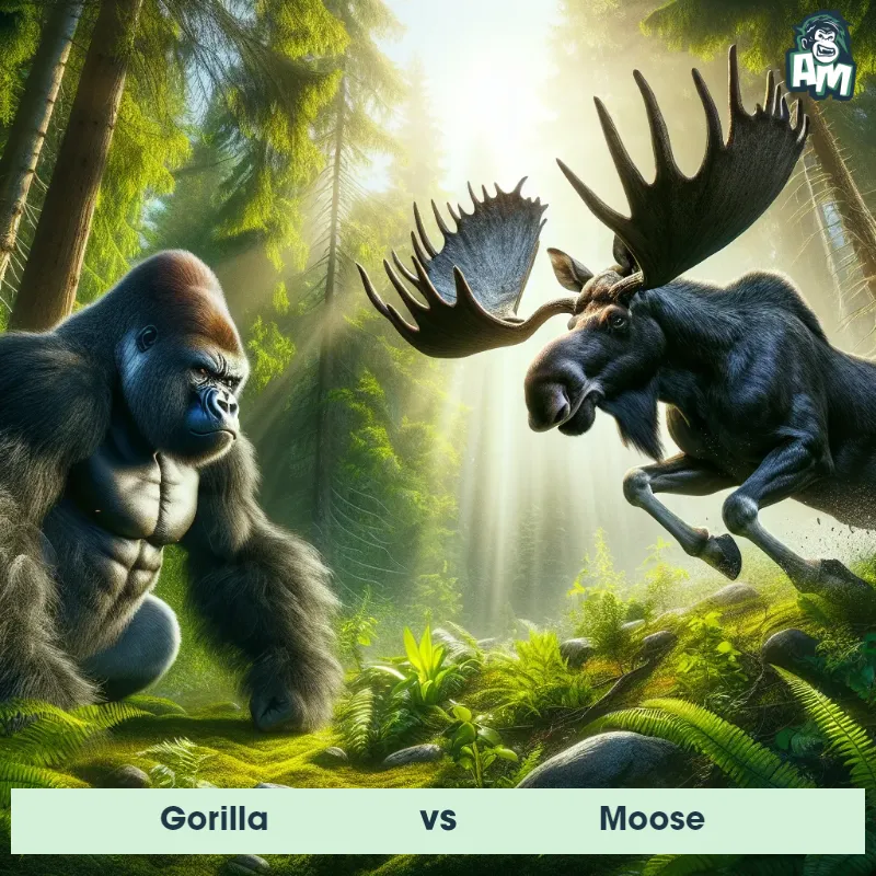 Gorilla vs Moose, Battle, Moose On The Offense - Animal Matchup