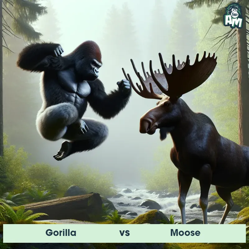 Gorilla vs Moose, Karate, Gorilla On The Offense - Animal Matchup