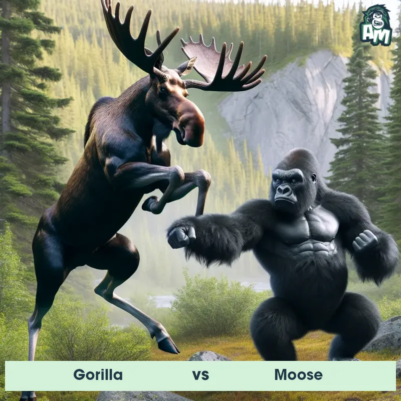 Gorilla vs Moose, Karate, Moose On The Offense - Animal Matchup