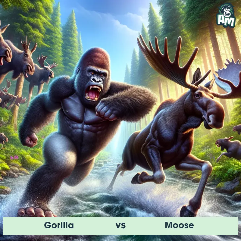 Gorilla vs Moose, Race, Gorilla On The Offense - Animal Matchup