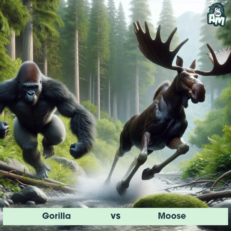 Gorilla vs Moose, Race, Moose On The Offense - Animal Matchup