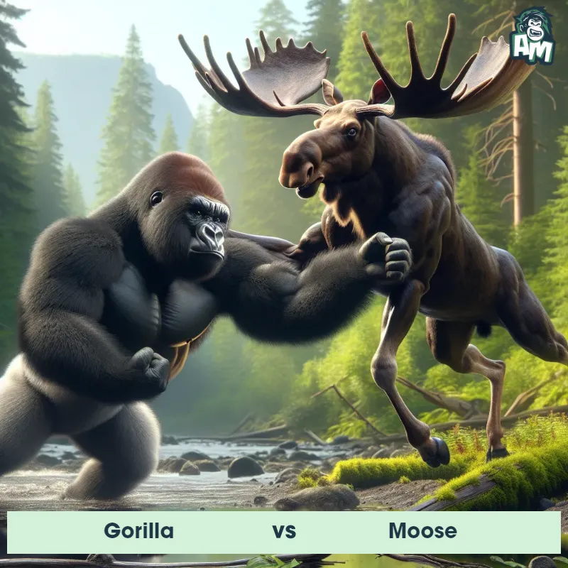Gorilla vs Moose, Wrestling, Gorilla On The Offense - Animal Matchup