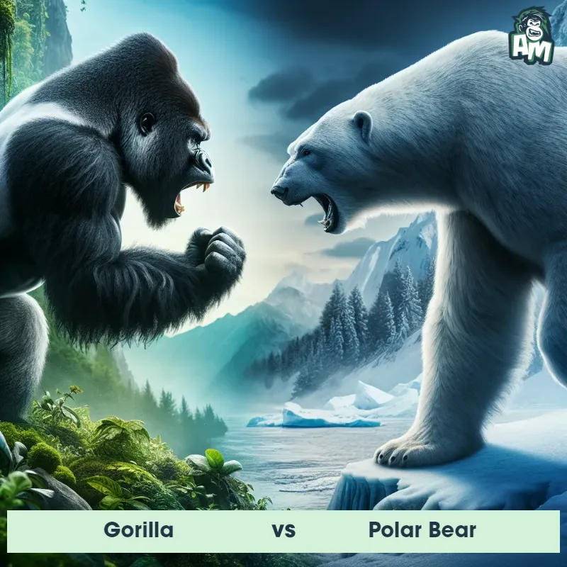 Gorilla vs Polar Bear, Fight, Gorilla On The Offense - Animal Matchup