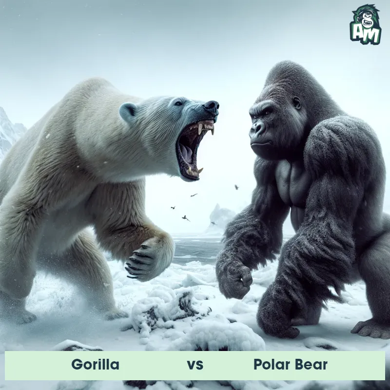 Gorilla vs Polar Bear, Fight, Polar Bear On The Offense - Animal Matchup