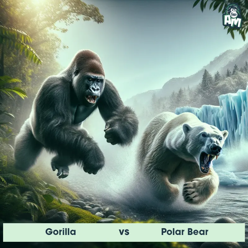 Gorilla vs Polar Bear, Race, Gorilla On The Offense - Animal Matchup