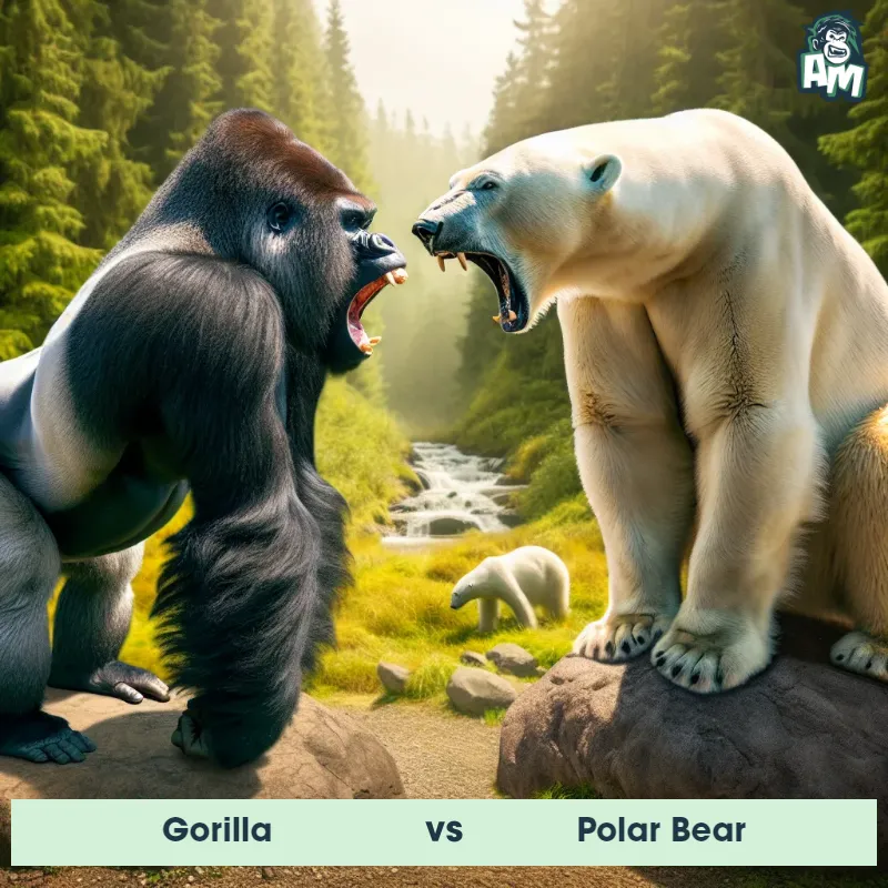 Gorilla vs Polar Bear, Screaming, Gorilla On The Offense - Animal Matchup