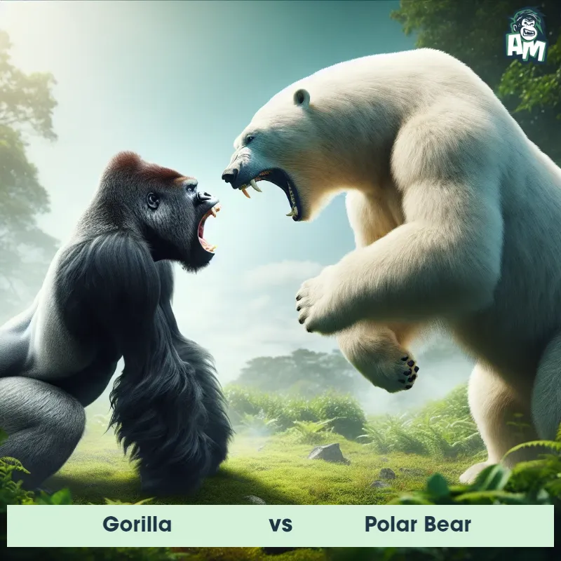 Gorilla vs Polar Bear, Screaming, Polar Bear On The Offense - Animal Matchup