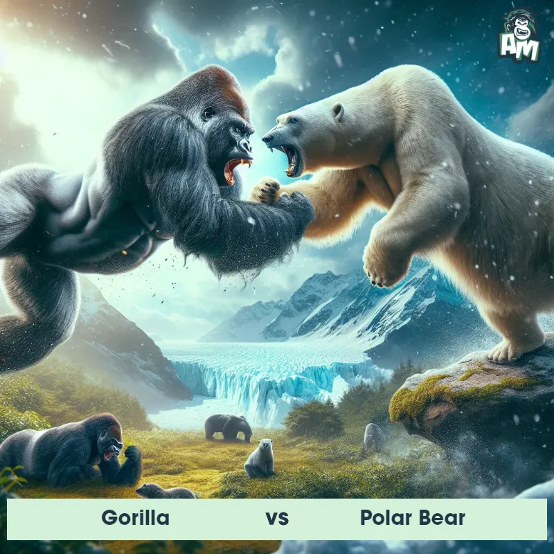 Gorilla vs Polar Bear, Wrestling, Gorilla On The Offense - Animal Matchup