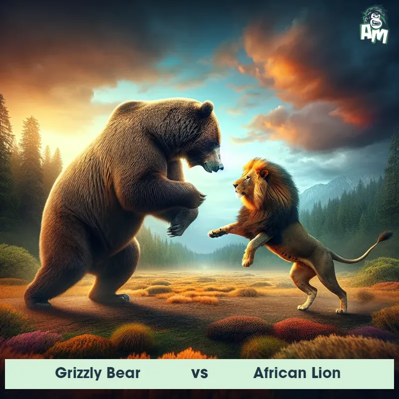 Grizzly Bear vs African Lion, Dance-off, Grizzly Bear On The Offense - Animal Matchup
