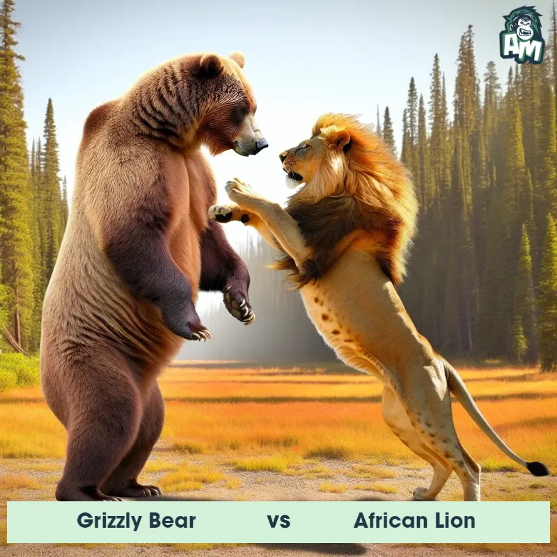 Grizzly Bear vs African Lion, Karate, African Lion On The Offense - Animal Matchup
