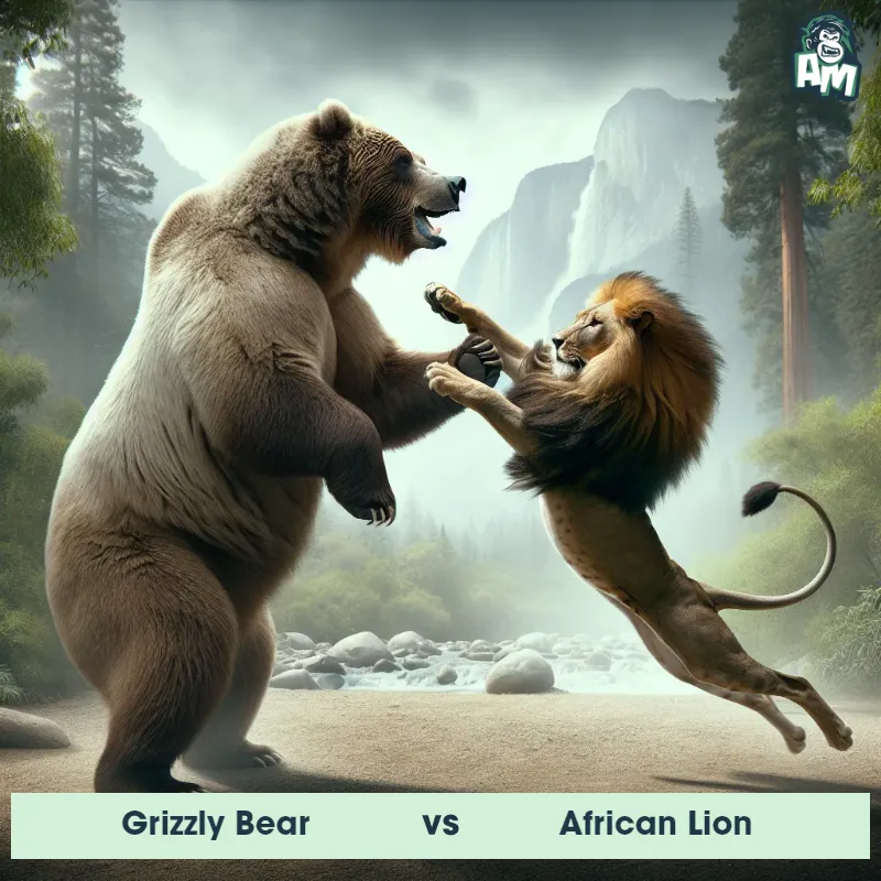 Grizzly Bear vs African Lion, Karate, Grizzly Bear On The Offense - Animal Matchup