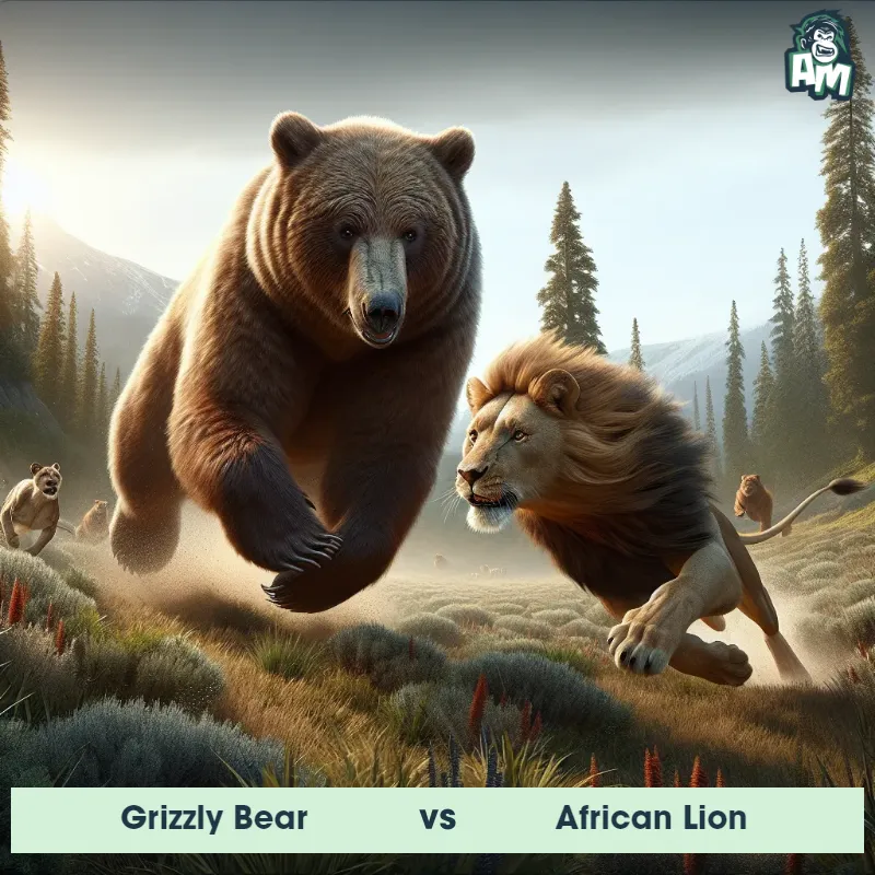 Grizzly Bear vs African Lion, Race, African Lion On The Offense - Animal Matchup