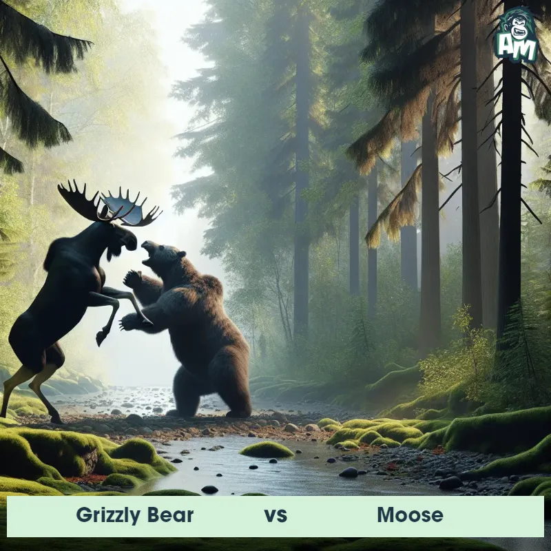 Grizzly Bear vs Moose, Dance-off, Moose On The Offense - Animal Matchup
