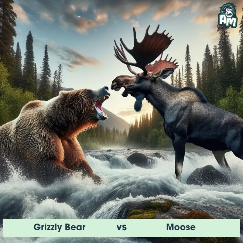 Grizzly Bear vs Moose, Screaming, Moose On The Offense - Animal Matchup