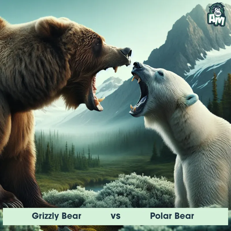 Grizzly Bear vs Polar Bear, Screaming, Grizzly Bear On The Offense - Animal Matchup