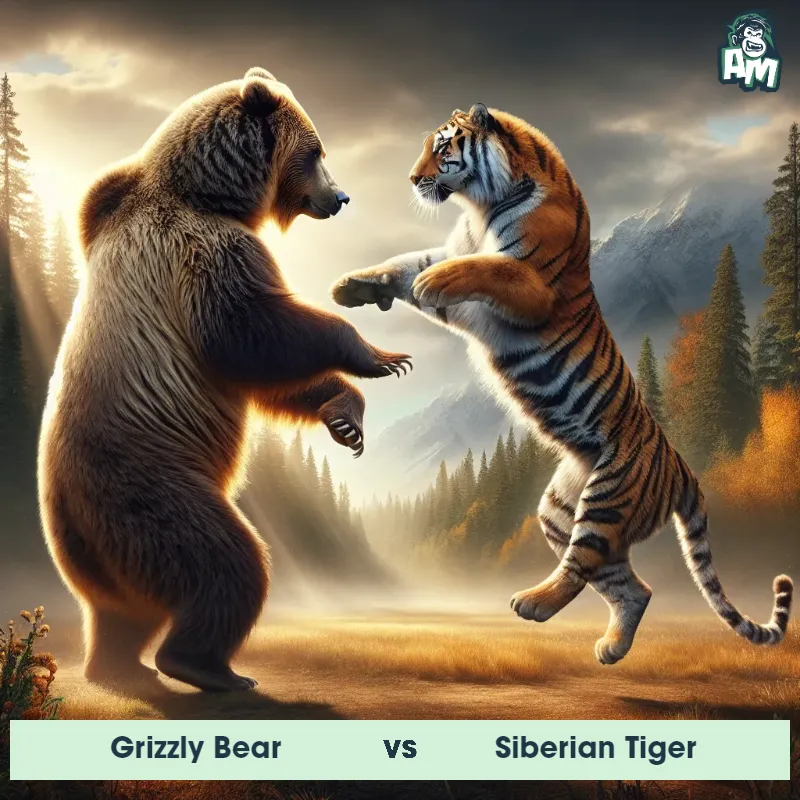 Grizzly Bear vs Siberian Tiger, Dance-off, Grizzly Bear On The Offense - Animal Matchup