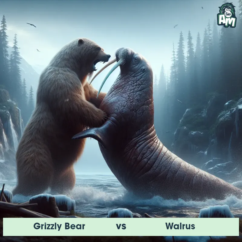 Grizzly Bear vs Walrus, Battle, Grizzly Bear On The Offense - Animal Matchup