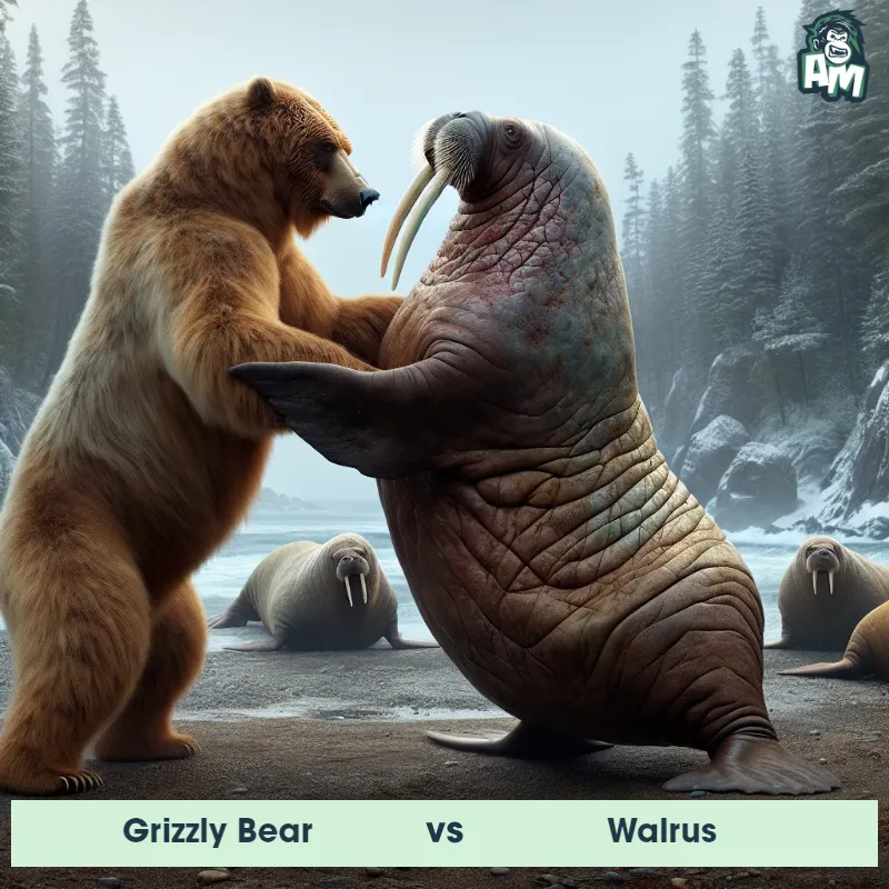 Grizzly Bear vs Walrus, Dance-off, Grizzly Bear On The Offense - Animal Matchup