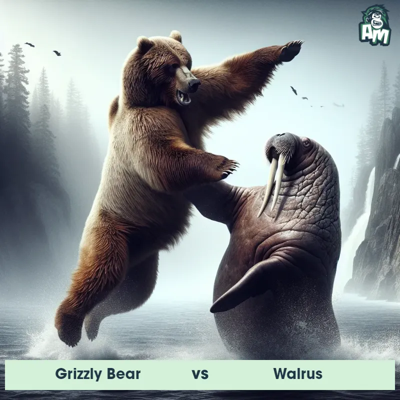 Grizzly Bear vs Walrus, Karate, Grizzly Bear On The Offense - Animal Matchup