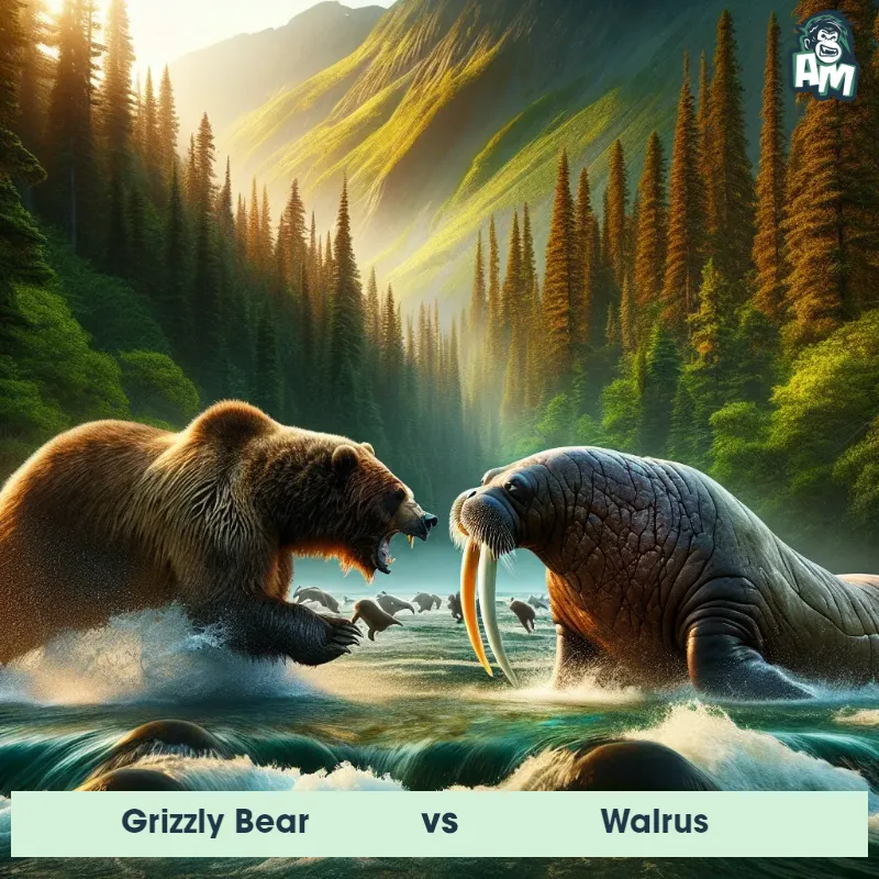 Grizzly Bear vs Walrus, Race, Grizzly Bear On The Offense - Animal Matchup