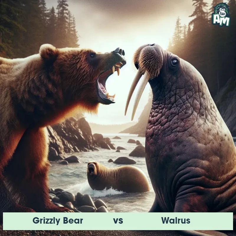 Grizzly Bear vs Walrus, Screaming, Walrus On The Offense - Animal Matchup