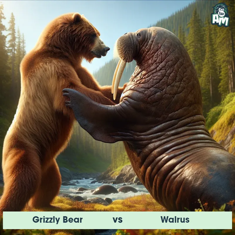 Grizzly Bear vs Walrus, Wrestling, Walrus On The Offense - Animal Matchup