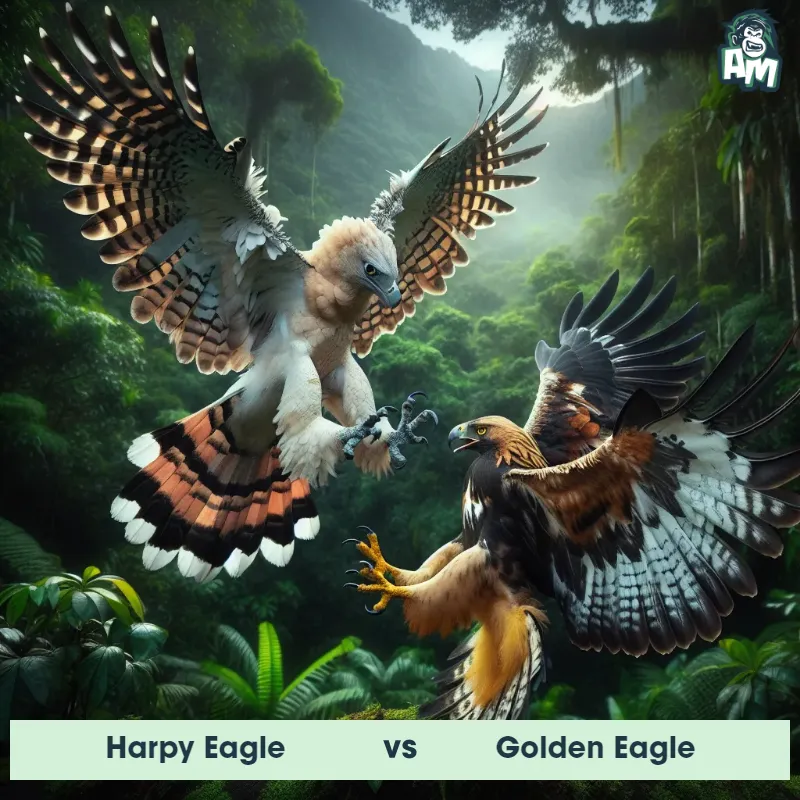 Harpy Eagle vs Golden Eagle, Fight, Harpy Eagle On The Offense - Animal Matchup