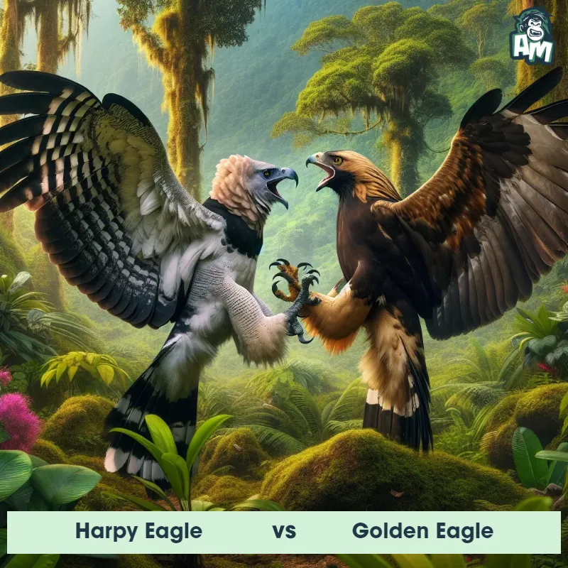 Harpy Eagle vs Golden Eagle, Screaming, Harpy Eagle On The Offense - Animal Matchup