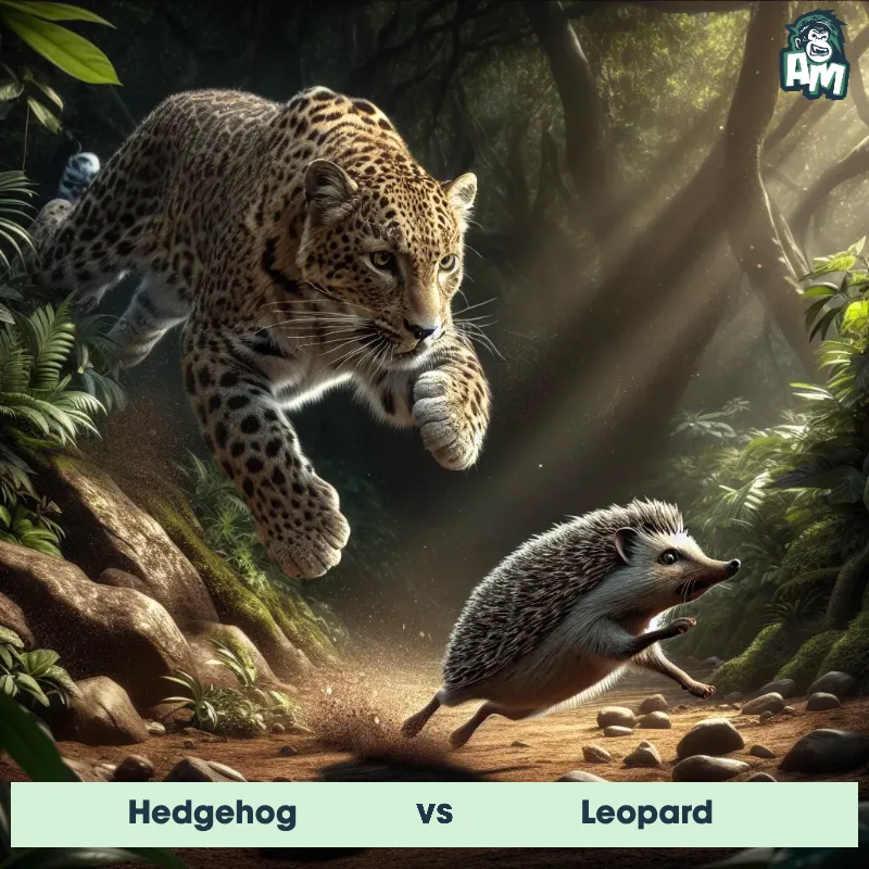 Hedgehog vs Leopard, Chase, Hedgehog On The Offense - Animal Matchup
