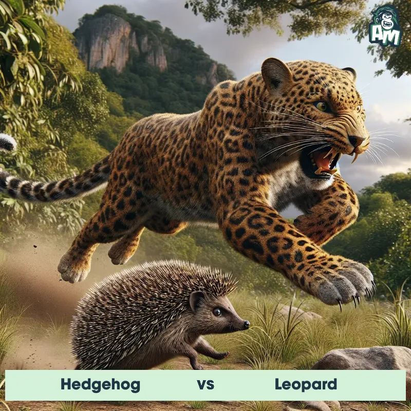 Hedgehog vs Leopard, Chase, Leopard On The Offense - Animal Matchup