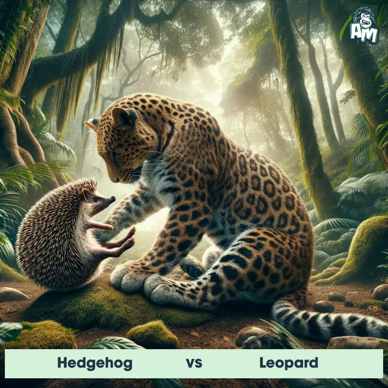 Hedgehog vs Leopard, Wrestling, Hedgehog On The Offense - Animal Matchup