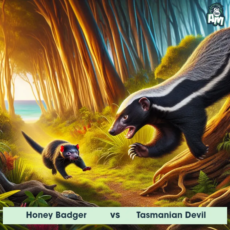 Honey Badger vs Tasmanian Devil, Chase, Honey Badger On The Offense - Animal Matchup
